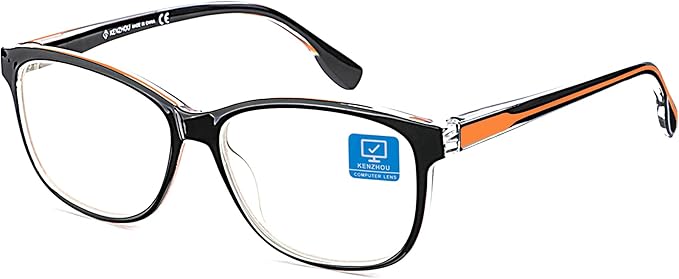 K KENZHOU Blue Light Glasses for Woman Men Bluelight Blocking Glasses for Computer Gaming Phones,Anti Eye Strain & UV Glare