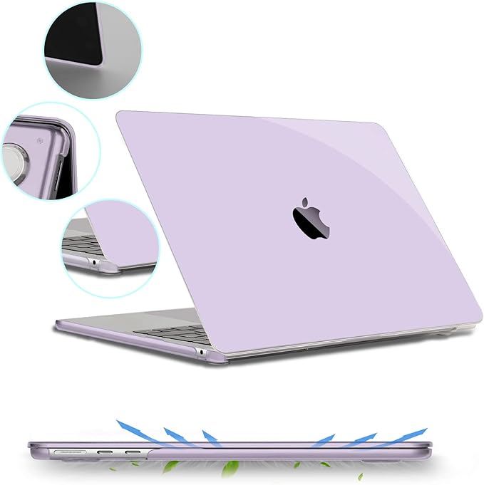 B BELK Compatible with MacBook Air 13.6 inch Case M5 2026 2025 2024 2023 2022 M4 M3 M2 A3449 A3240 A3113 A2681 Liquid Retina Display, Plastic Hard Shell Case+Keyboard Cover+Screen Protector, Purple