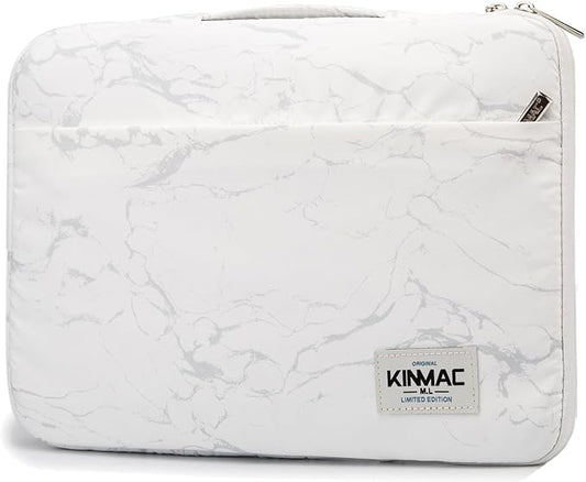 Kinmac 360° Heavy Duty Protective Laptop Sleeve Case Bag Cover with Handle for MacBook Air 13 inch,iPad Pro 13 inch and 13.3 inch HP,Dell,Lenovo,Asus,Acer Laptop (White Marble)