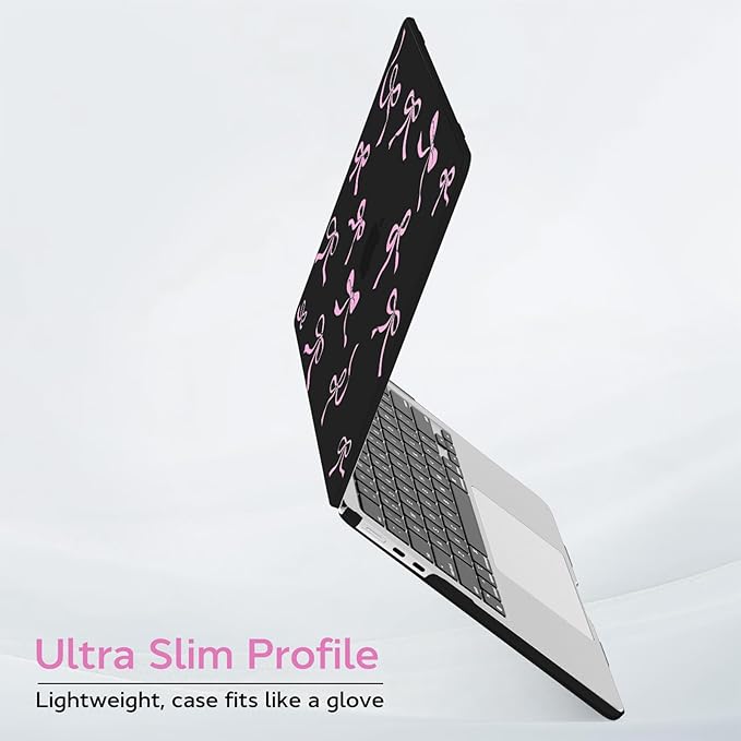 B BELK Compatible with MacBook Air 13 inch Case M5 2026 2025 2024-2022 M4 M3 M2 A3449 A3240 A3113 A2681, Plastic Hard Shell+Keyboard Cover+Screen Protector for MacBook Air 13.6 inch Case, Pink Bowknot