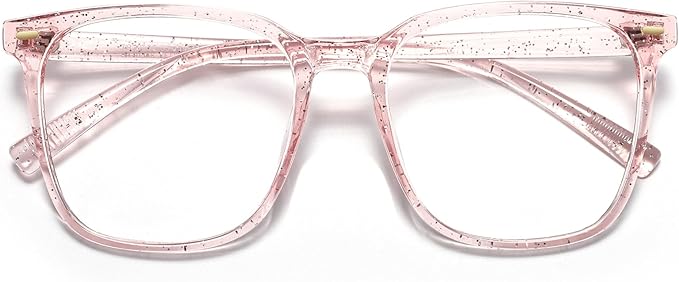 Oversized Square Blue Light Blocking Glasses for Women Men, Anti-Fatigue Computer Monitor Glasses Reduce Eye Strain