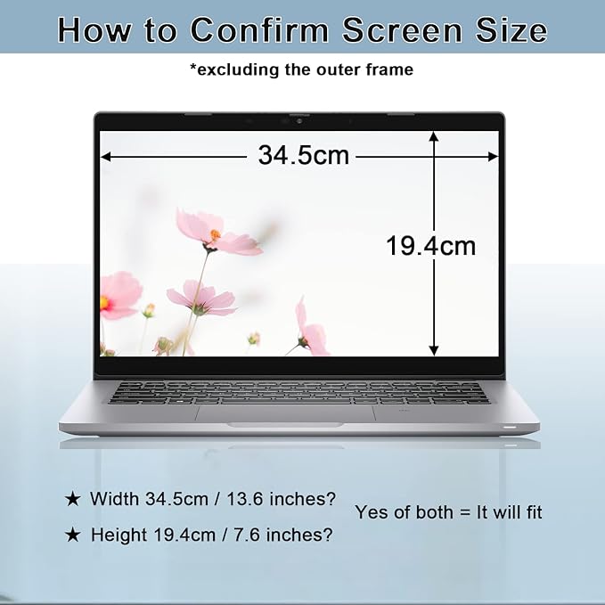IPROKKO Laptop Privacy Screen 15.6 Inch 16:9 Aspect, Compatible with HP, Dell, Acer, Asus, Samsung, Lenovo More, Removable Privacy Filter, Anti Glare Blue Light Laptop 15 in Black Spy Security Shield