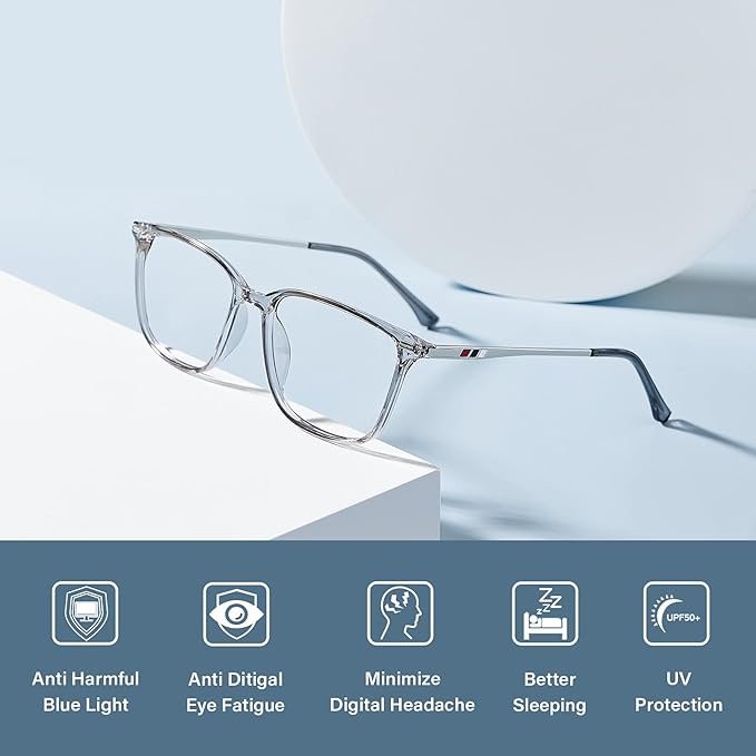 Cyxus Blue Light Blocking Glasses for Men and Women, Ultra Lightweight TR90 Metal Frame Computer Glasses for Gaming, Office, Reading, Digital Screen Protection 8208T43
