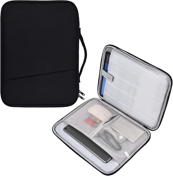 12-12.9 Inch Tablet Sleeve Bag for 12.4" Samsung Galaxy Tab S10+ S9+ Plus/S8+/S7+ Plus/S7 FE,13" iPad Air M4 M3 M2/iPad Pro M5 M4/Pro 12.9"/Microsoft Surface Go 2 12.4"/Pro 11 10 Carrying Case-Black