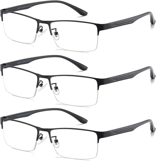Cyxus Blue Light Blocking Glasses for Men Woman Semi Rim Computer Gaming Office Study Eyeglasses with UV Protection 8001