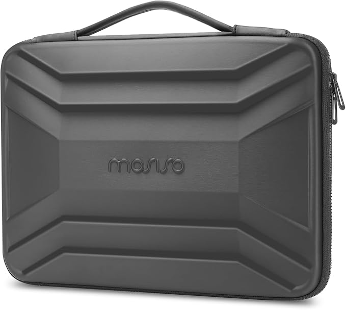 MOSISO 13-14 inch Laptop Hard Case, 13.3 inch Waterproof Shockproof Computer Bag Compatible with MacBook HP Dell, Symmetrical Trapezoid EVA Carrying Laptop Sleeve Hard Shell with Handle, Gray