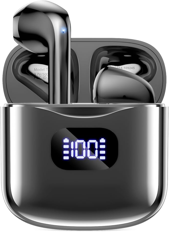 Wireless Earbuds Bluetooth 5.3 Headphones, 40Hrs Playback Stereo Ear Buds, Charcoal