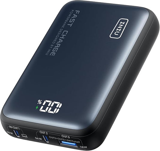 INIU Power Bank, 20000mAh 65W USB C Laptop Portable Charger, PD QC Fast Charging 3-Output External Battery Pack for Laptop MacBook Dell XPS iPad Tablet Steam Deck iPhone 15 14 13 Pro Samsung S22, etc.