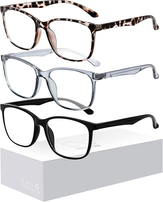 Oilway Blue-Light Blocking Glasses for Women Men - 3Pack Computer Reading/Gaming/TV/Phones Glasses Anti Eyestrain