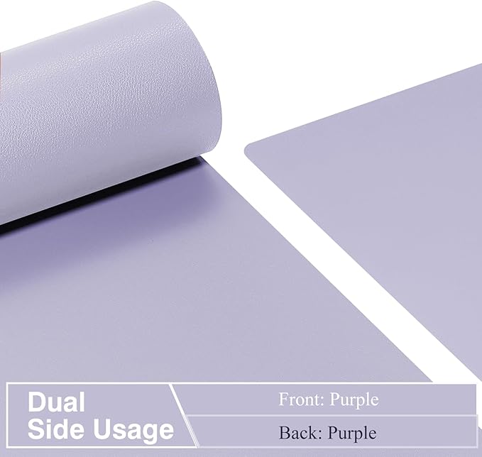 TOWWI Dual Sided Desk Pad, Large Desk Mat, Waterproof Desk Blotter Protector Mouse Pad, Leather Desk Pad Large for Keyboard and Mouse (24" x 14", Purple/Purple)