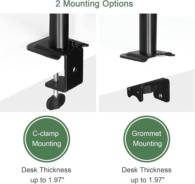 UPGRAVITY Monitor and Laptop Mount, Monitor Arm with Vented Tray for 13" to 27" LCD Computer Screens and Notebook up to 17 inch, Fully Adjustable Laptop Mount Stand Holds up to 17.6lbs