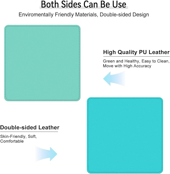 Dual Sided Leather Desk Mat - Waterproof Desk Pad - Ideal for Large Mouse Pad and Desk Mats on Top of Desks (Green, 11"*8")