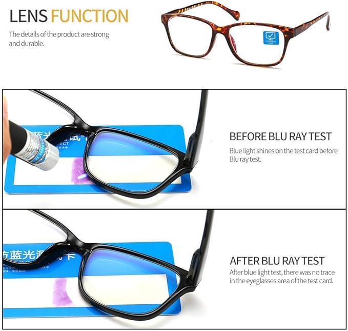 K KENZHOU Blue Light Glasses for Woman Men Bluelight Blocking Glasses for Computer Gaming Phones,Anti Eye Strain & UV Glare