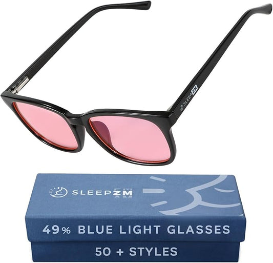 Sleep ZM Blue Light Blocking & Light Sensitivity Glasses - 8 Lens Types for Comfort, Relaxation, Sleep & Relief - 50+ Styles