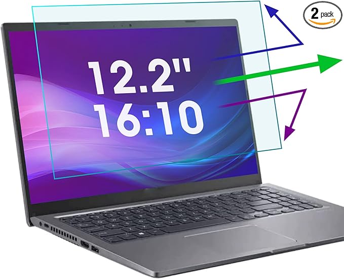 2 Pack 12.2 Inch Anti Blue Light Screen Protector for Samsung Chromebook Plus/Chromebook Plus V2 12.2'', Reduce Eye Strain Anti Glare Blue Light Blocking Screen Protector for 12.2’’ with 16:10 Resolution Laptop