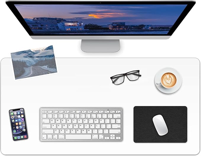 Clear Desk Mat, Non-Slip PVC Desk Protector Mat with Round Edge, Heat Resistant & Waterproof Clear Desk Writing Mat for Home and Office (27.6"*13.8")