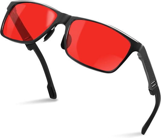 IBOANN Blue Light Glasses for Men - Lightweight Al-Mg Metal, Gaming Computer Blocking Glasses, Eye Protection Anti Eyestrain