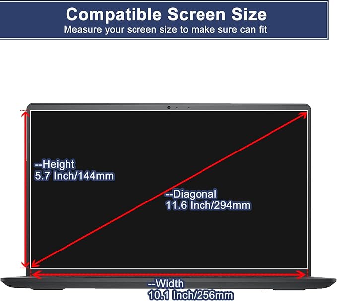 2PCS 11.6 Inch Laptop Screen Protector for HP/Dell/Sony/Samsung/Lenovo/Acer/MSI/LG/Razer Blade/Gateway/Chromebook 11.6" 16:9 Aspect Laptop, High Definition Anti-Scratch Clear Shield