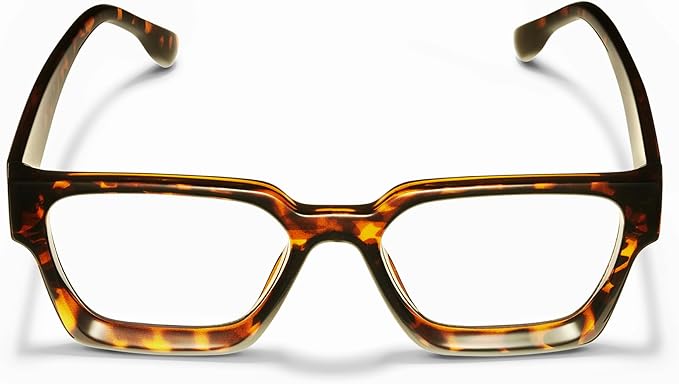 livho Oversized Eyewear Frame for Woman and Men - Rectangle Fashion Glasses for Computer, Chic Preppy Frame