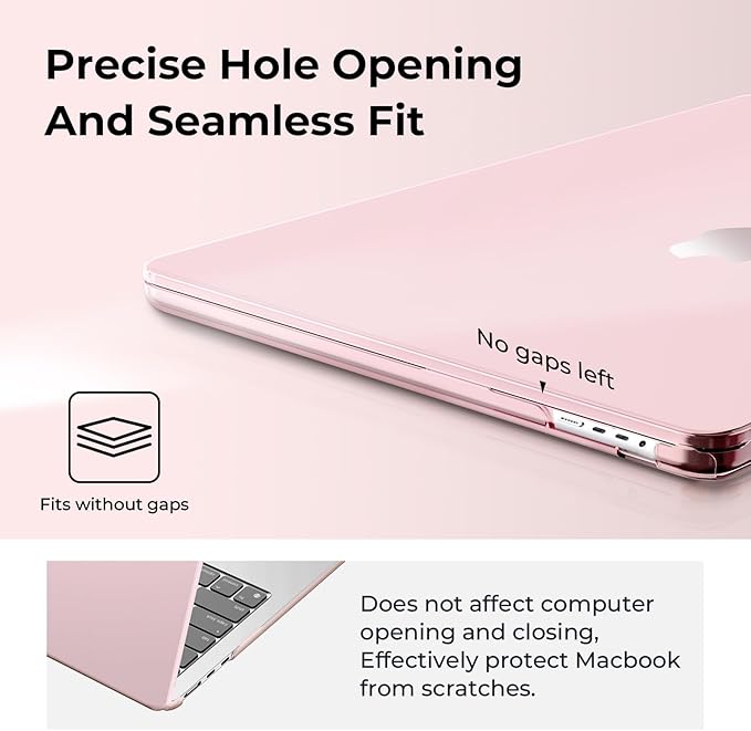 EooCoo Case Compatible with MacBook Pro 14 inch M5 2026-2021 M4 M3 M2 M1 Pro/Max Chip, Hard Shell Cases with Keyboard Cover, Screen Protector - Cute Crystal Pink