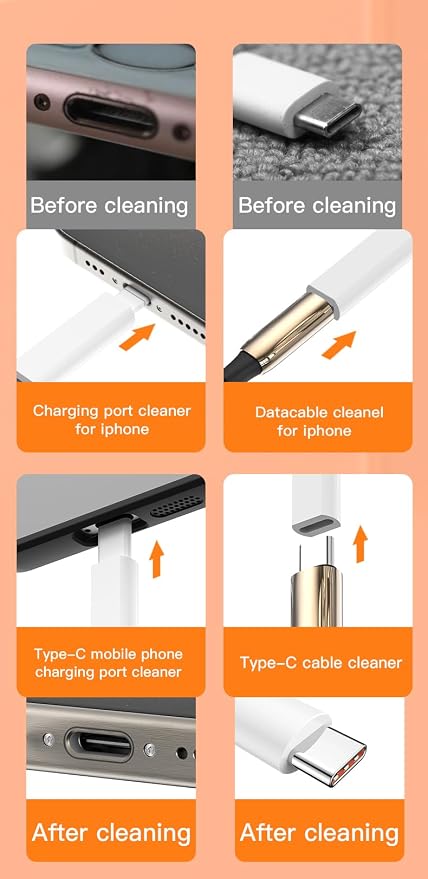 32-in-1 Multi-Functional Cleaning Kit for Electronics inlcuding Headphones,Mobile Phones,Computer,Monitor,Lens and etc, Compact and Portable Design, White - Image 8