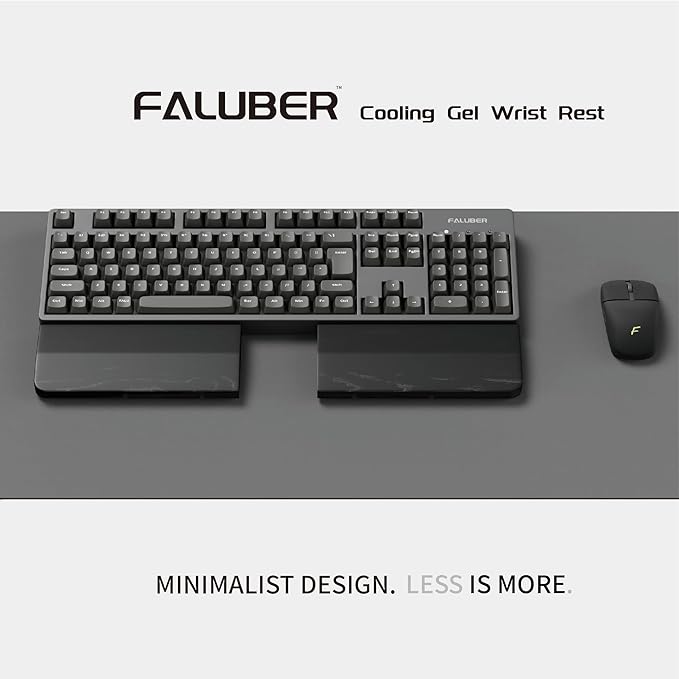 Faluber Wooden Wrist Rest with Black Lacquered -Mini Size Pack of 2 -Black Coating -Mechanical Gaming Keyboard Ergonomic Palm Rest -7 Inches/20mm Thick (Twin Mini Pack, Black Lacquered)