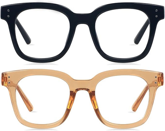 ANDWOOD Blue Light Blocking Glasses Women Computer Screen Oversized Bluelight Blocker for Big Heads Anti Eye Strain