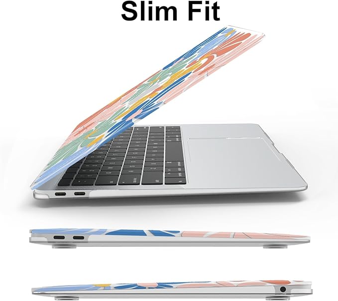 AKIT Compatible with MacBook Air 13 Inch Case M1 2022 2021 2020 2019 2018 A2337 A2179 A1932, Unique Pattern Shell Laptop Case+Screen Protector+Keyboard Cover for MacBook Air 13.3 Inch, ColorfulFlowers