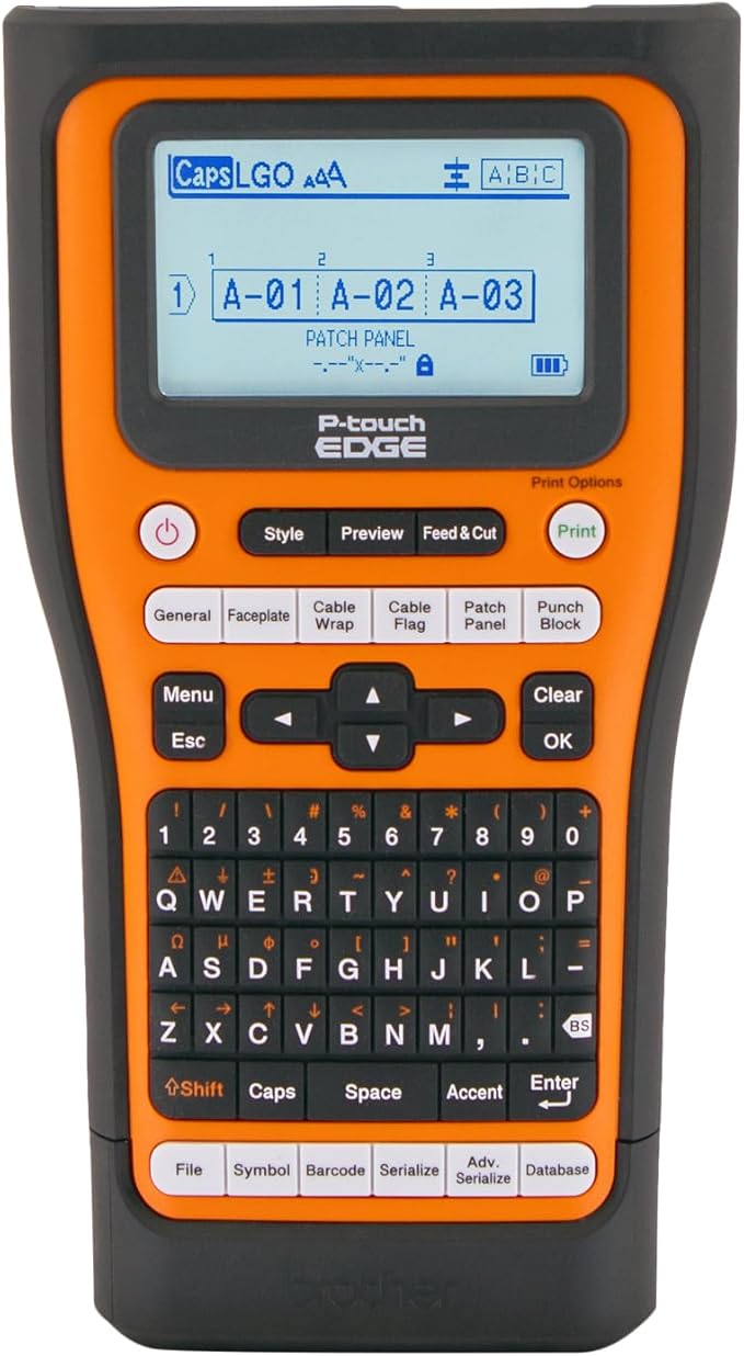Brother PT-E510VP P-Touch Edge Handheld Industrial Label Printer with Dual auto Cutter and USB-C (up to 24mm Labels)