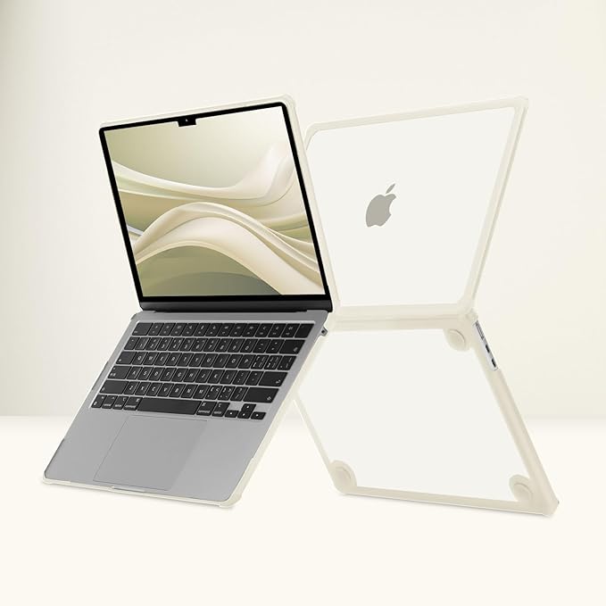 MOSISO Compatible with MacBook Air 13 inch Case M5 2026 M4 2025 M3 M2 2024-2022 A3449 A3240 A3113 A2681,3 in 1 Kit Crack-Resistant Heavy Duty Protective Plastic Hard Case with TPU Bumper, Beige