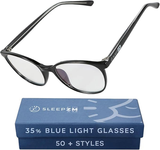 Sleep ZM Blue Light Blocking & Light Sensitivity Glasses - 8 Lens Types for Comfort, Relaxation, Sleep & Relief - 50+ Styles