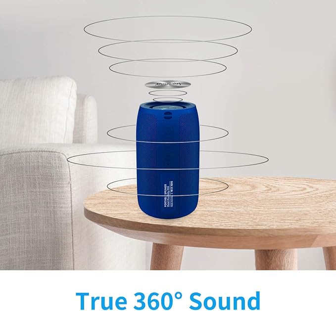 Bluetooth Speaker,MusiBaby Speaker,Outdoor, Portable,Waterproof, Speakers Bluetooth Wireless,Dual Pairing, Bluetooth 5.0,Loud Stereo,Booming Bass,1500 Mins Playtime for Home&Party Speaker Gifts(Blue)