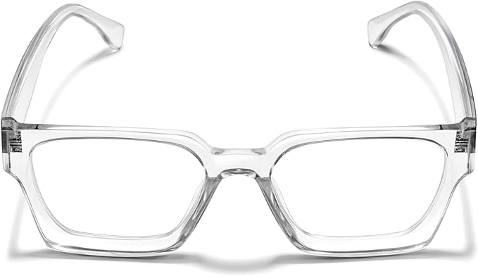 livho Oversized Eyewear Frame for Woman and Men - Rectangle Fashion Glasses for Computer, Chic Preppy Frame