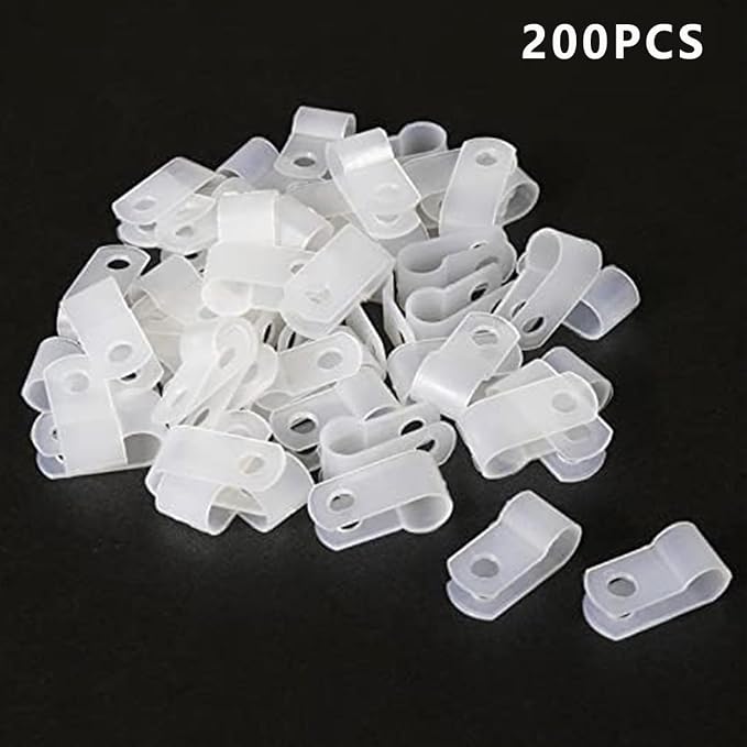 100PCS White Nylon R-Type Cable Clamp 5/8 Inch Cable Organizer Assortment Kit for Wire Management - Image 4