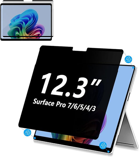 Adeway Privacy Screen Protector for Surface Pro 7/6/5/4/3 12.3 Inch, Magnetic Nano, Anti-Spy, Removable, Blue Light & UV Blocking, Anti-Glare