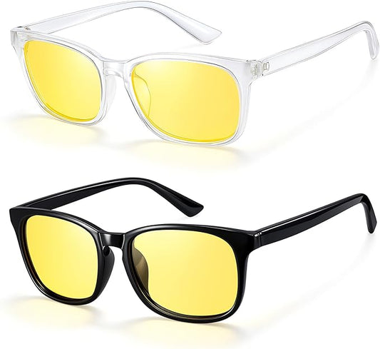 Polarized Sunglasses for Women Men, Night Driving Glasses Anti Glare Yellow Lens UV 400 for Day Night Use