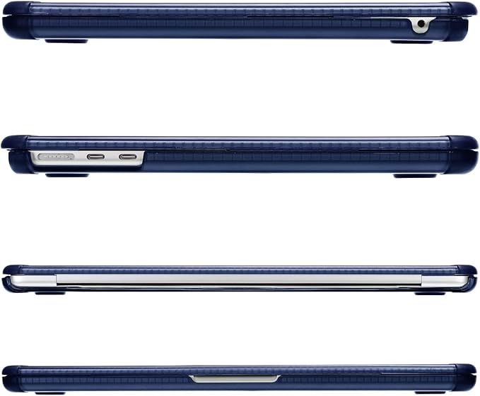 MOSISO Compatible with MacBook Air 13 inch Case M5 2026 M4 2025 M3 M2 2024-2022 A3449 A3240 A3113 A2681,3 in 1 Kit Crack-Resistant Heavy Duty Protective Plastic Hard Case with TPU Bumper, Navy Blue