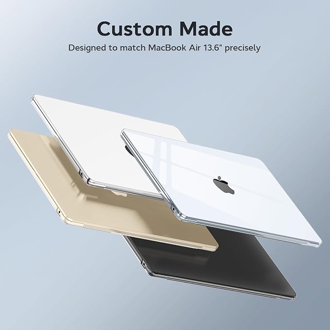 B BELK Compatible with MacBook Air 13 inch Case M5 2026 2025-2022 M4 M3 M2 A3449 A3240 A3113 A2681, Plastic Hard Shell+Keyboard Cover+Screen Protector for MacBook 13.6 inch Case, Clear