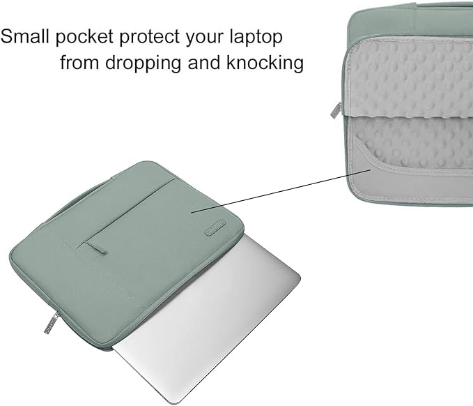 MOSISO Laptop Case 16 inch, 15-15.6 inch Laptop Sleeve with Handle Compatible with MacBook Pro 16 inch, HP, Acer, Dell, Lenovo, ASUS Notebook, Polyester Multifunctional Computer Bag, Antique Green