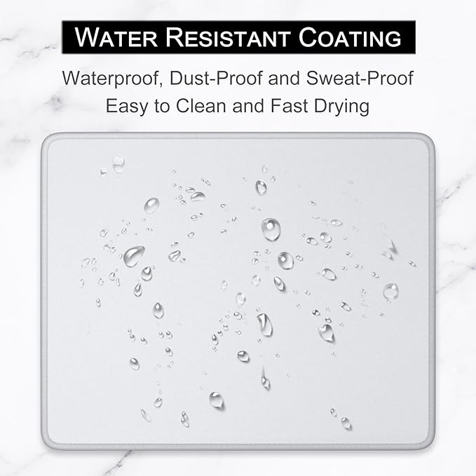 Hsurbtra Mouse Pad, Premium-Textured Square Mousepad 10.2 x 8.3 Inch, Stitched Edge Anti-Slip Waterproof Rubber Pretty Cute Computer Mat for Office Gaming Laptop Women Kids Space Gray