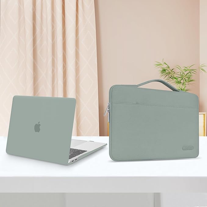 MOSISO Compatible with MacBook Pro 13 inch Case M2 2026, 2025, 2024-2016 A2338 M1 A2251 A2289 A2159 A1989 A1708 A1706, Plastic Hard Case&Bag&Keyboard Skin&Webcam Cover&Screen Protector, Antique Green