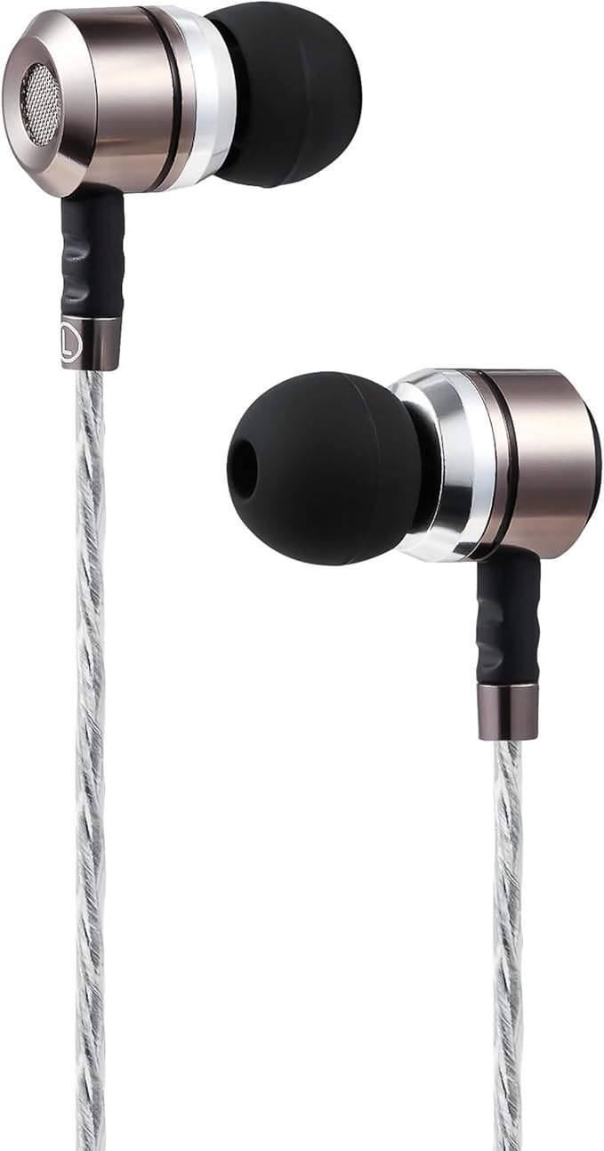 Sephia SP3060VC Wired Earbuds with Mic, in Ear Headphones with Deep Bass, Noise Isolating Earphones, 10mm Drivers, Tangle Free Cable, 3.5mm Jack