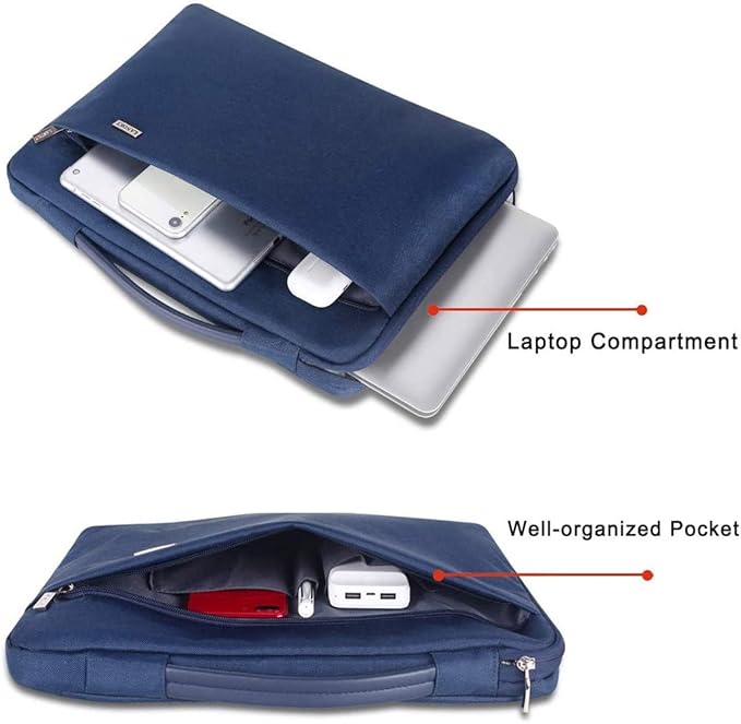 LANDICI 360°Laptop Sleeve Case 13 13.6 Inch Compatible with MacBook Air 13 M1/M2/M3/M4 2020-2025, MacBook Pro 13/14, IPad Air/Pro 13, Waterproof Computer Bag Cover with Handle, Blue