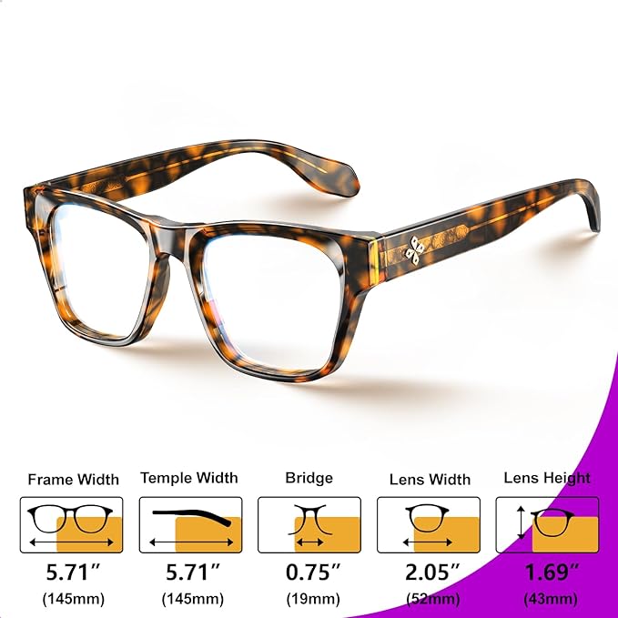VISOONE Square Blue Light Blocking Glasses TR90 Clear Lens for Women Men BONA