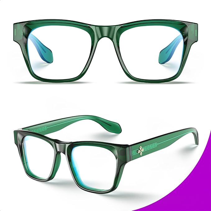 VISOONE Square Blue Light Blocking Glasses TR90 Clear Lens for Women Men BONA