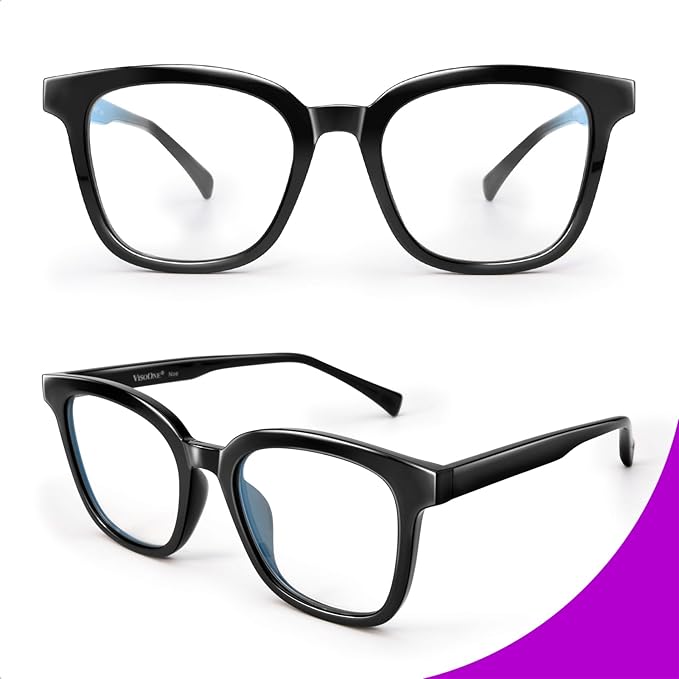 VISOONE Square Blue Light Blocking Glasses TR90 Anti Glare Computer Gaming for Women Men NOE