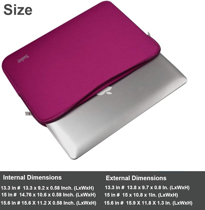 Naukay Laptop Case 15.6 inch,Resistant Neoprene Protective Laptop Sleeve Compatible for Asus F555LA/MB168B/X551,Acer Aspire/Chromebook 15,Dell Inspiron,15.6 HP/Tablet Briefcase Carrying Bag-Wine Red