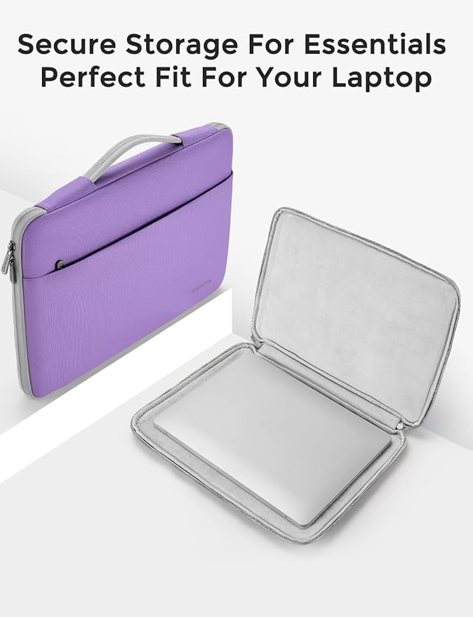 DOMISO 14 inch Laptop Case Sleeve Protective Cover Compatible with 15 inch MacBook Air M4 M3 M2,MacBook Pro,14-15 inch HP Dell ASUS Lenovo Chromebook,Waterproof Computer Cases Bag with Handle,Purple