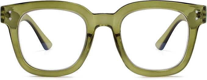 Madison Avenue Oversized Blue Light Blocking Glasses for Women Fashion Blue Light Blockers Anti Eyestrain & UV Protection Computer Eyeglasses (Olive Green)