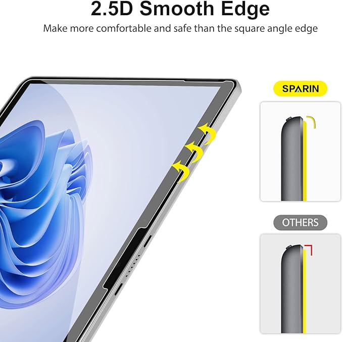 SPARIN [2 Pack] Screen Protector for Surface Pro 11 2024/Microsoft Surface Pro 9/Surface Pro 10/Surface Pro 8/Surface Pro X, [13 inch], 9H Tempered Glass/Support Surface Pen